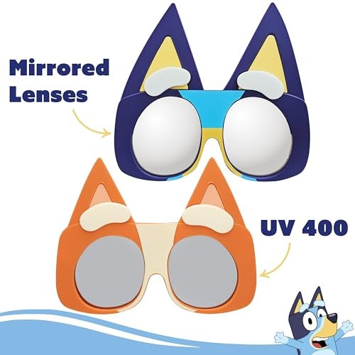 Sun-Staches Official BLUEY 2 Pack Sunglasses for Kids | 1 Pair BLUEY & 1 Pair Bingo Dress Up Accessory | UV 400 | One Size Fits Most Kids - Image 2