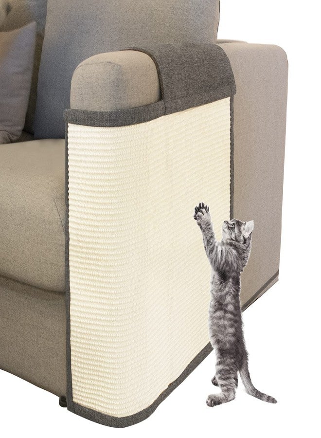 Oroonoko Cat Scratch Sofa Protector,Cat Scratching Couch Protector with 19.7''L*23.6''W Natural Sisal Scratching Mat for Protecting Couch Sofa Chair (Dark Grey/Left Hand) - Image 1