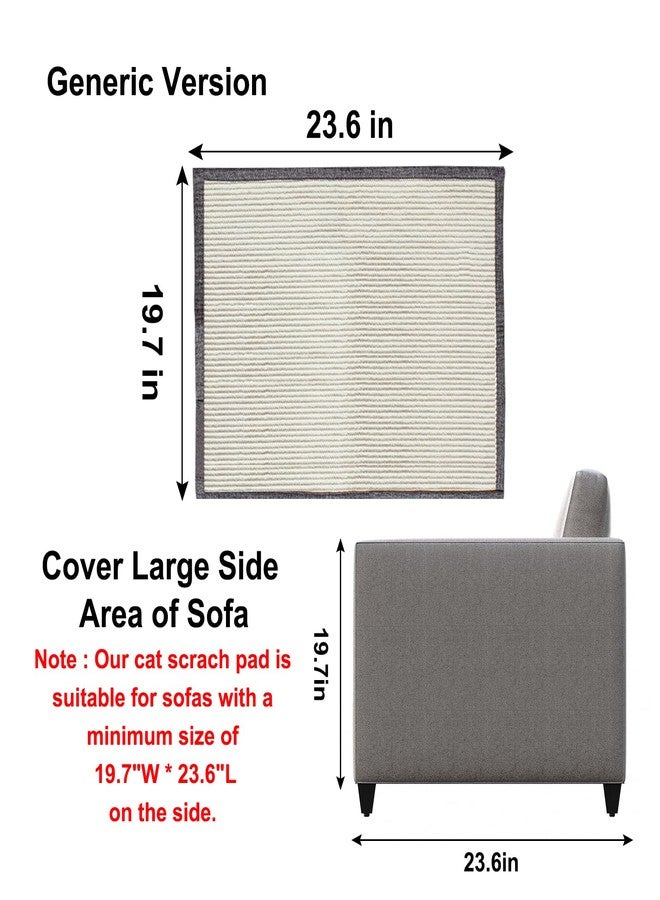 Oroonoko Cat Scratch Sofa Protector,Cat Scratching Couch Protector with 19.7''L*23.6''W Natural Sisal Scratching Mat for Protecting Couch Sofa Chair (Dark Grey/Left Hand) - Image 3