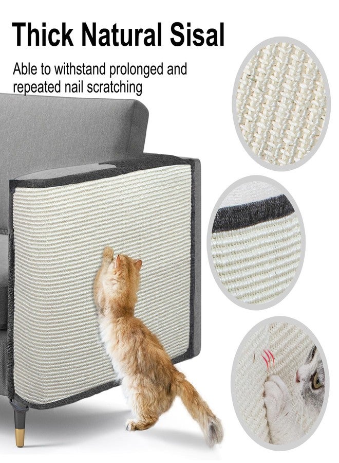 Oroonoko Cat Scratch Sofa Protector,Cat Scratching Couch Protector with 19.7''L*23.6''W Natural Sisal Scratching Mat for Protecting Couch Sofa Chair (Dark Grey/Left Hand) - Image 5
