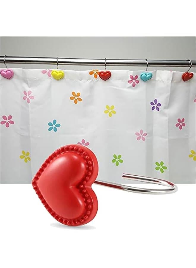 Arabest Blue Rust Resistant Shower Ring Hooks for Bathroom Kitchen Living Room Towel Holder - Decorative Glide Clothing Utensils Hang - Moptrek Curtain Rod Ring Hooks  - Image 4