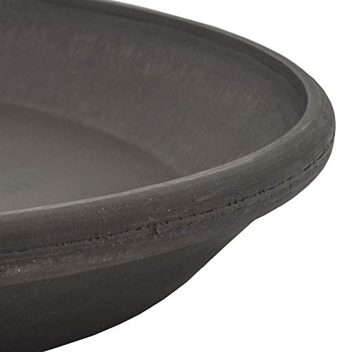 PSW Pot Collection AP35DC 14-inch Plastic/Stone/Wood Composite Plant Saucer Drip Tray – No Drainage Hole (Drillable), Indoor/Outer Water Tray, Dark Charcoal - Image 3