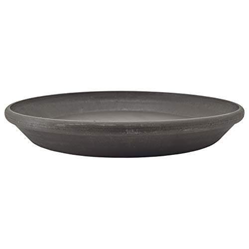 PSW Pot Collection AP35DC 14-inch Plastic/Stone/Wood Composite Plant Saucer Drip Tray – No Drainage Hole (Drillable), Indoor/Outer Water Tray, Dark Charcoal - Image 2