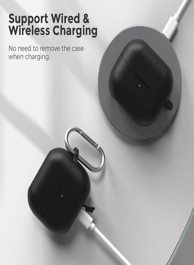 Ahastyle غطاء سيليكون AhaStyle لسماعات سامسونج جالكسي بودز 3 FE (2025) / جالكسي بودز 3 برو وجالكسي بودز 3 (2024) غطاء واقي كامل مضاد للصدمات متوافق مع سلسلة سامسونج جالكسي بودز 3 (أسود) - Image 4