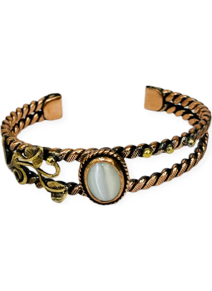 Efemir Mother of Pearl Stone Copper Bracelet