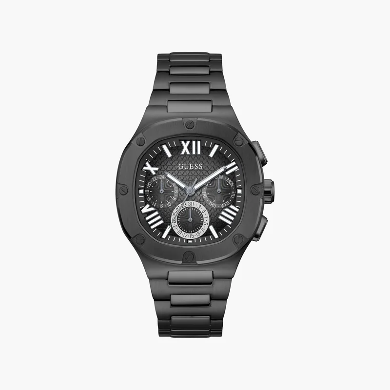 جس Guess Men's Black Chronograph Watch