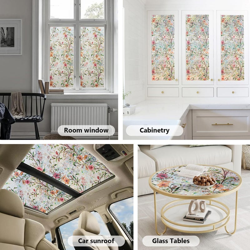 Ranzdn Window Privacy Film - Stained Glass Window Film Static Cling UV & Heat Blocking Rainbow Window Film for Glass Doors, Bedroom Windows - No Glue Premium Vinyl (Easy Install,17.5"Ã—157.4") - Image 5