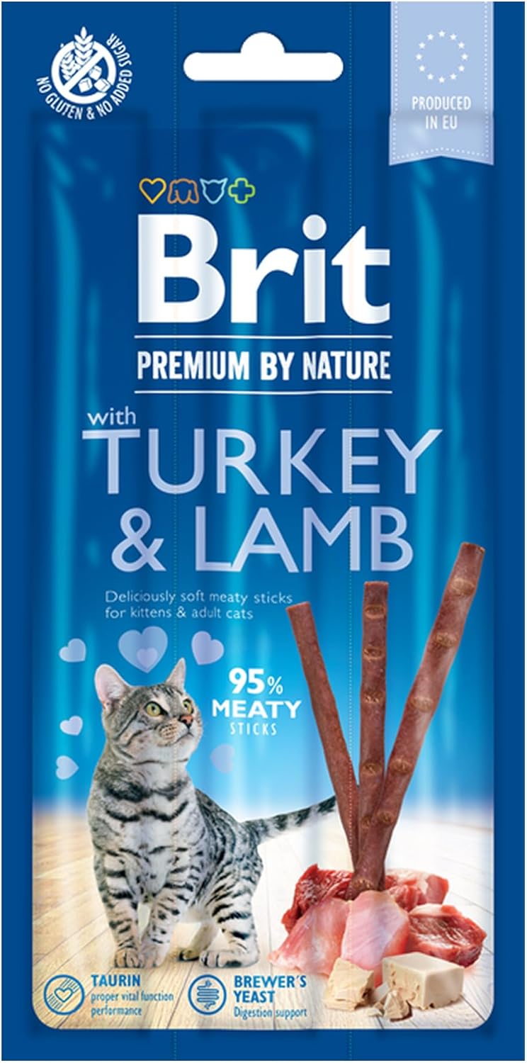 BRIT Heat insulation layer Brit Premium by Nature Cat Sticks with Turkey & Lamb, 3pcs Assorted trendy color picks - Image 1
