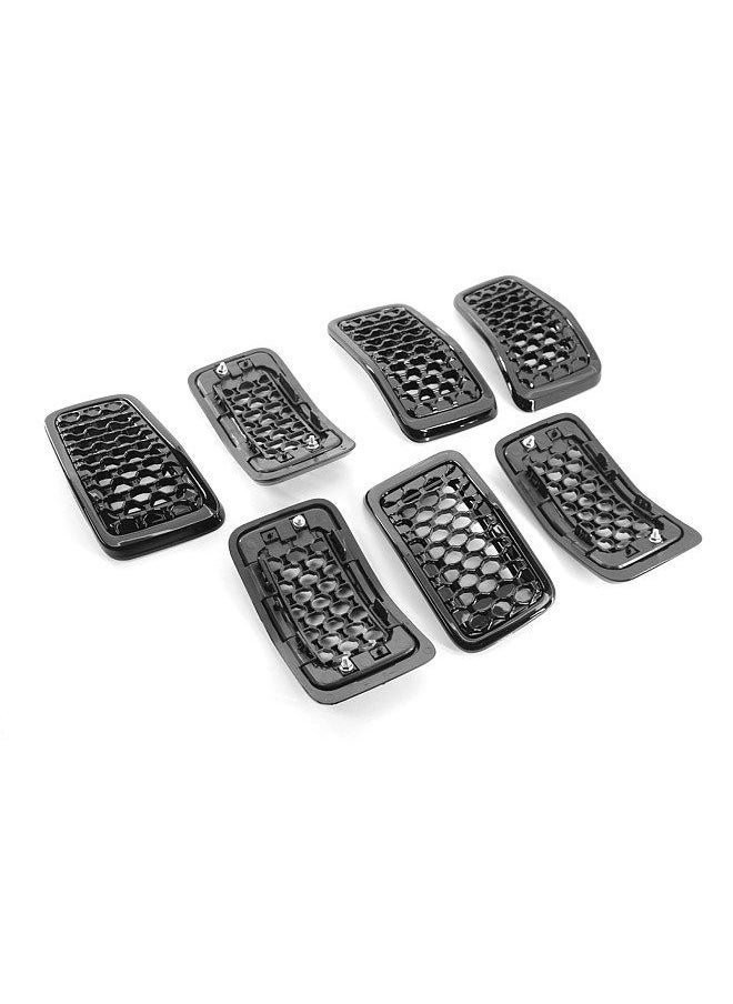 Generic - Upgrated Grill Inserts Front Grille Inserts Bright Black Honeycomb Mesh Cover Accessories Replacement for Jeep Cherokee 2019 2020 2021 2022 7pcs - Image 1