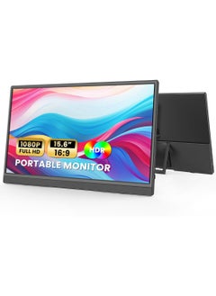 besrey  Portable Monitor, 15.6'' 1080P FHD Kickstand Portable Laptop Monitor, USB C HDMI Computer Display IPS Gaming Monitor, External Monitor for Laptop PC MAC Phone PS4 Xbox Switch, Black  - Image 1