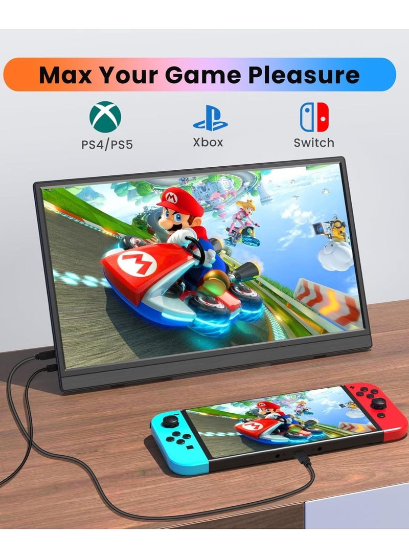besrey  Portable Monitor, 15.6'' 1080P FHD Kickstand Portable Laptop Monitor, USB C HDMI Computer Display IPS Gaming Monitor, External Monitor for Laptop PC MAC Phone PS4 Xbox Switch, Black  - Image 5