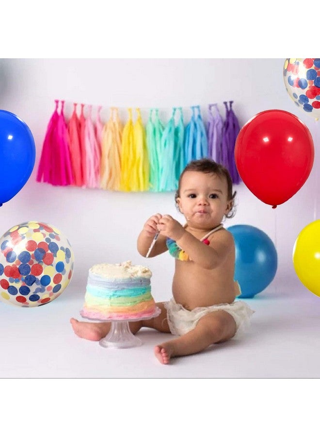 Haptda Paw Party Balloons 40 Pack 12 Inch Red Yellow Royal Blue Latex Balloons With Confetti Balloon For Baby Shower Birthday Party Supplies Paw Party Decorations - Image 2