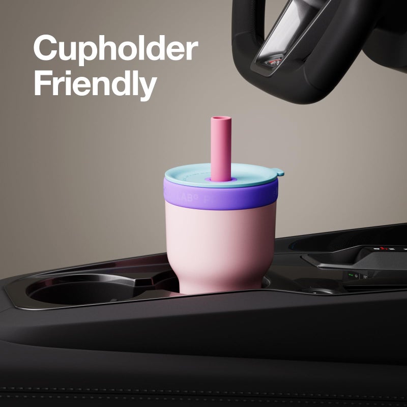 CHAKO LAB Insulated Stainless Steel Water Bottle | Dual-layer tumbler with Glass Linner and Stainsteel Linner | BPA-Free Leak Proof Thermos | 20oz Bottle with Two Straw | Pink & Purple - Image 4