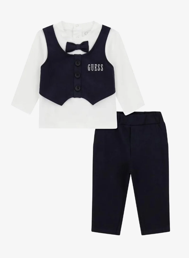 GUESS Infant Crew Neck T-Shirt And Vest And Pants Set