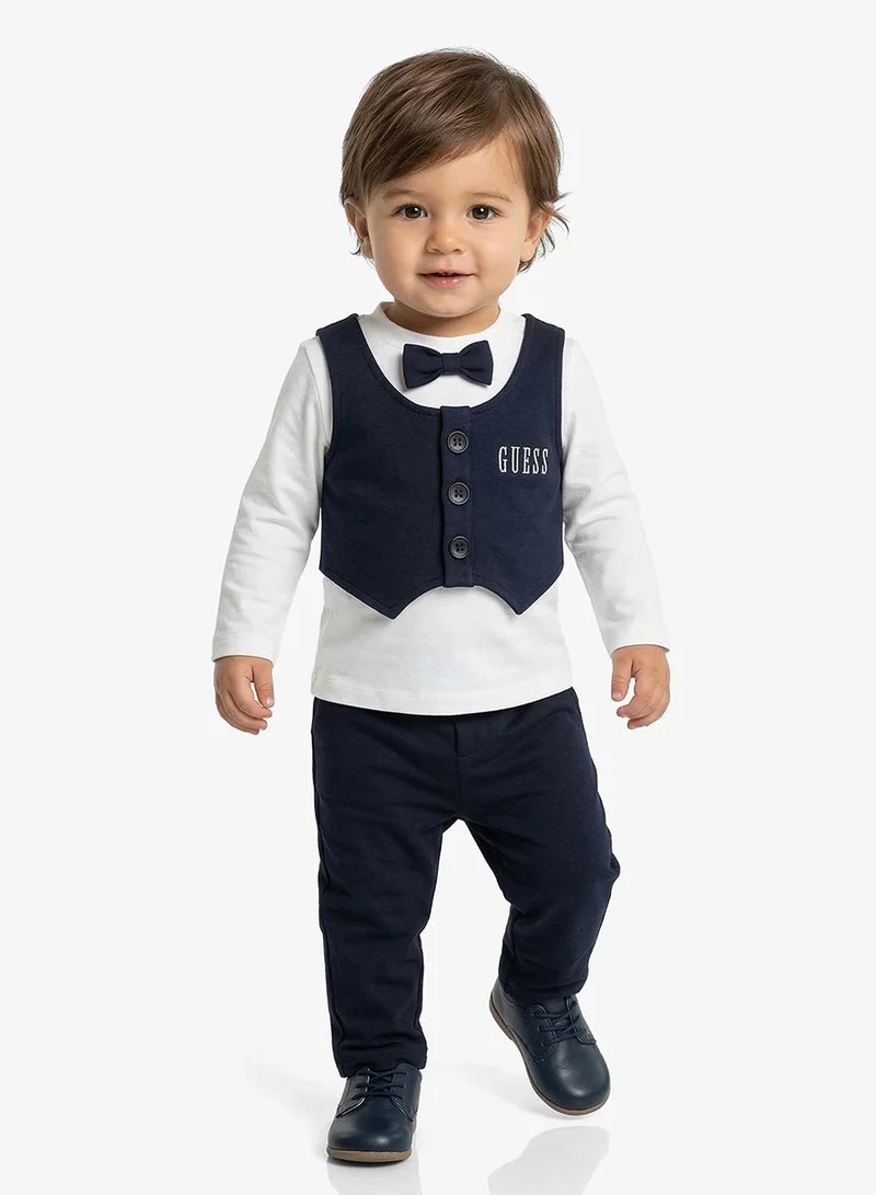 GUESS Infant Crew Neck T-Shirt And Vest And Pants Set