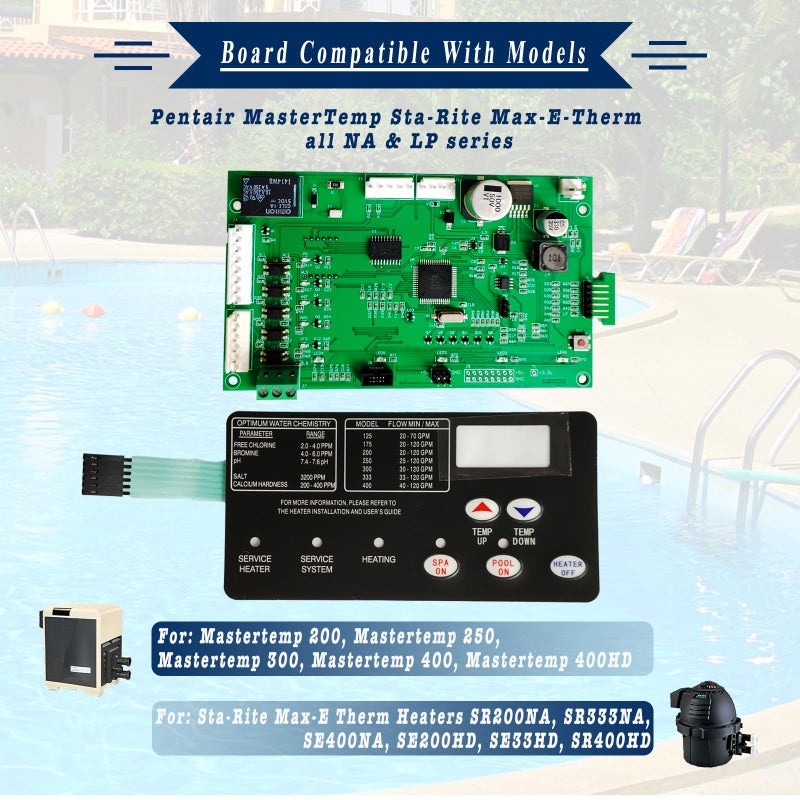 Ravilaxia 42002-0007s, 461105 Upgraded Control Board kit for Pool Heater, with 472610Z Switch Pad for Pentair Mastertemp Sta-Rite Max-E-Therm NA & LP Series Pool/Spa Heater Replace - Image 2