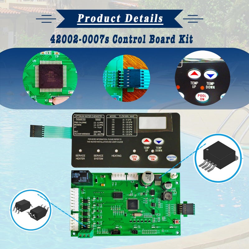 Ravilaxia 42002-0007s, 461105 Upgraded Control Board kit for Pool Heater, with 472610Z Switch Pad for Pentair Mastertemp Sta-Rite Max-E-Therm NA & LP Series Pool/Spa Heater Replace - Image 5