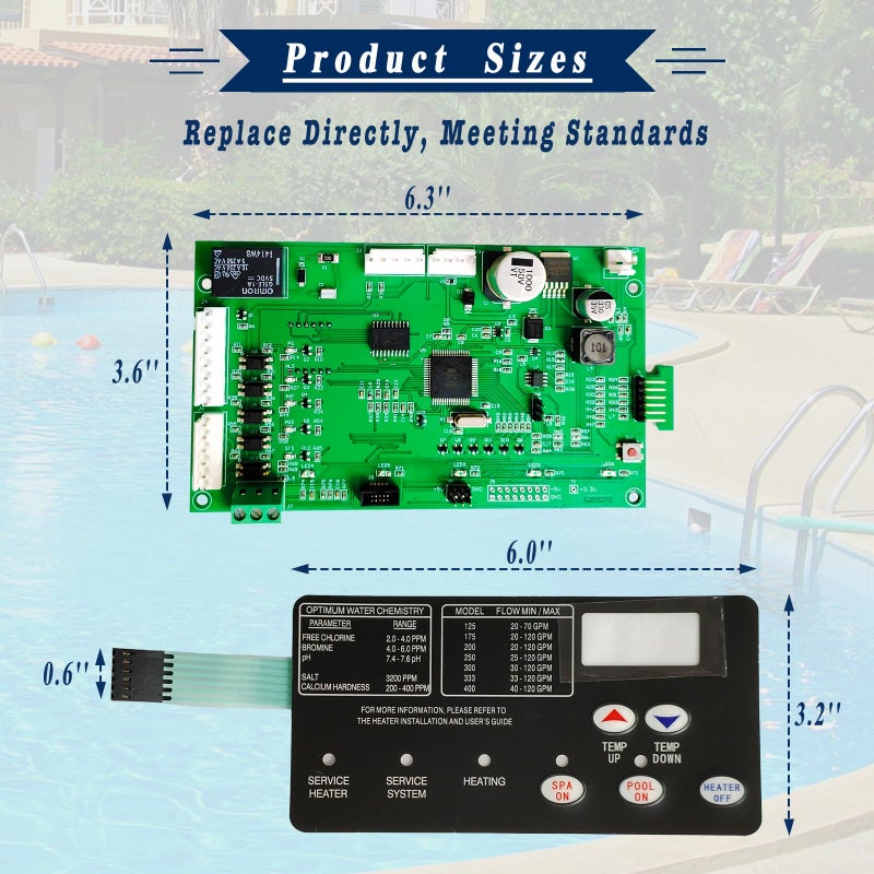 Ravilaxia 42002-0007s, 461105 Upgraded Control Board kit for Pool Heater, with 472610Z Switch Pad for Pentair Mastertemp Sta-Rite Max-E-Therm NA & LP Series Pool/Spa Heater Replace - Image 4