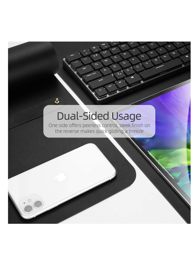 Cool Baby COOL BABY Multifunctional desk pad, ultra-thin waterproof PU leather mouse pad, office/home dual-use desk writing pad (80*40cm,Black+Black)  - Image 4