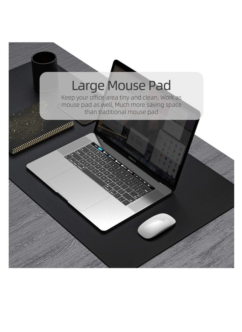 Cool Baby COOL BABY Multifunctional desk pad, ultra-thin waterproof PU leather mouse pad, office/home dual-use desk writing pad (80*40cm,Black+Black)  - Image 5