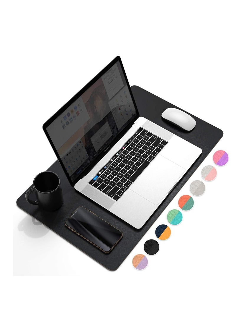 Cool Baby COOL BABY Multifunctional desk pad, ultra-thin waterproof PU leather mouse pad, office/home dual-use desk writing pad (80*40cm,Black+Black)  - Image 1