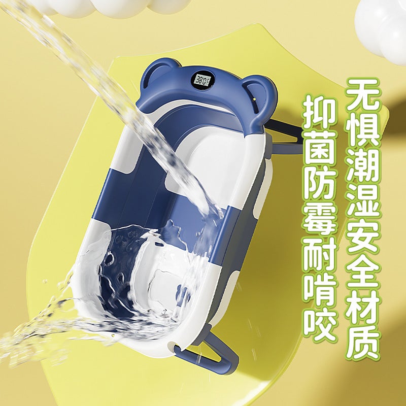 Household Newborn Baby Bath Basin Baby Sitting And Lying Tub Bath Barrel Baby Folding Tub - Image 4