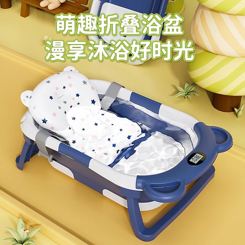 Household Newborn Baby Bath Basin Baby Sitting And Lying Tub Bath Barrel Baby Folding Tub - Image 5