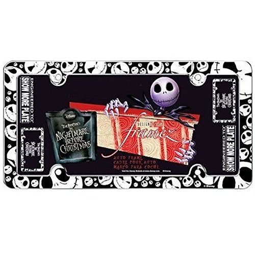 VORAGA Jack Skellington Faces Heads Expressions Tim Burton Nightmare Before Christmas Disney Auto Car Truck SUV Vehicle Universal-fit License Plate Frame - Plastic - PAIR - Image 2