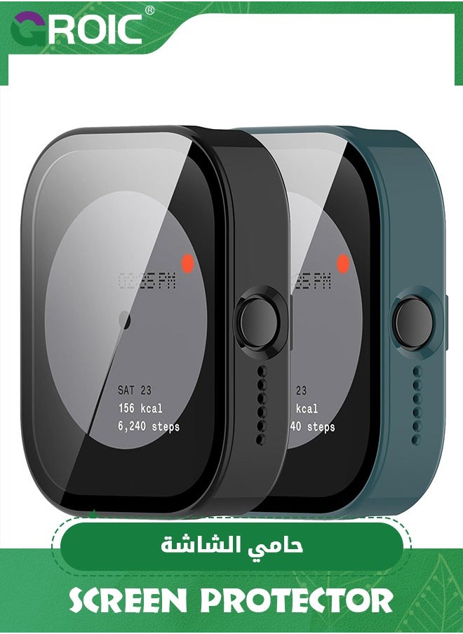 GROIC 2 Pack Case Intended for CMF Watch Pro Frame PC Protective Cover with Tempered Glass Film for CMF Watch Pro Smartwatch Screen Protectors Accessories  - Image 1