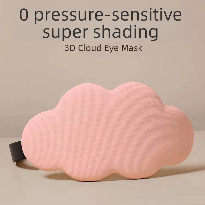 Generic 3D Memory Foam Sleep Eye Mask Unisex Professional Daytime Nap Eye Protection Ear Cover Summer Cloud Design Sleep Blocking Beige 