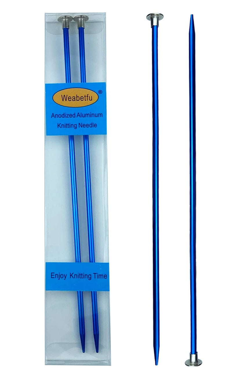 Weabetfu Aluminum Metal Knitting Needle,Colored Straight Single Pointed,10-inch Length for Handmade DIY Knitting,Size US 5(3.75mm) - Image 1