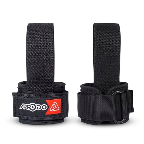 APRODO Power Weightlifting Bar Strap with Wrist Supporter for Gym | Set of 2 - Free Size (Black) | Bar Straps for Deadlifting, Neoprene Padded Bar Strap | Deadlift Weight Lifting Wrist Straps for Gym - Image 3