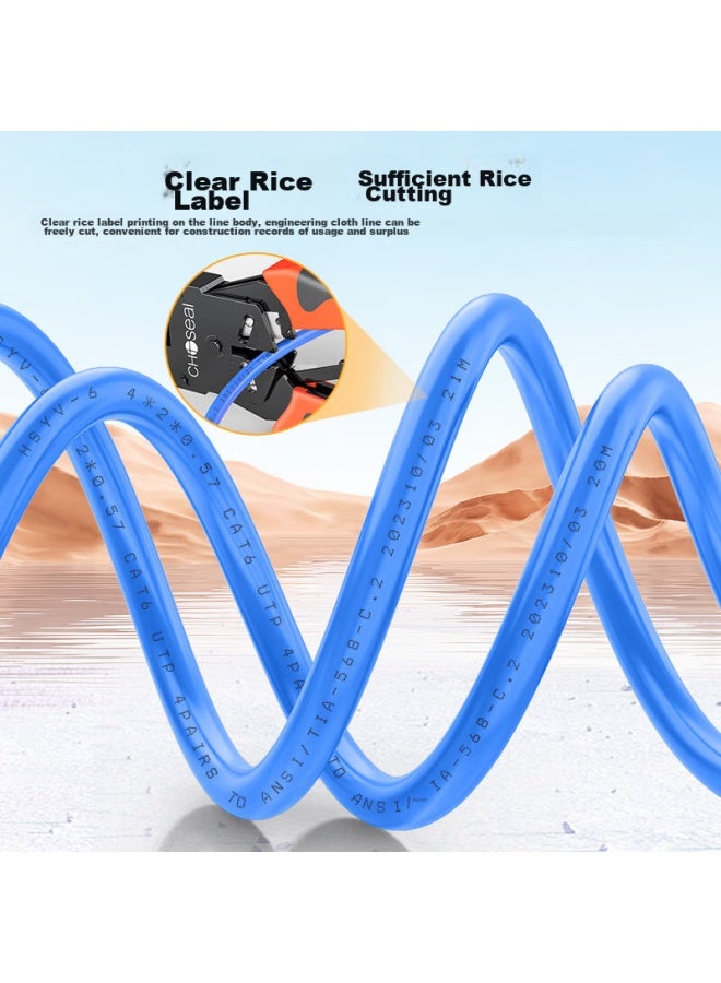 CHOSEAL Akihabara Cat6 Gigabit Ethernet Cable Cat6 Pure Copper Core Flame-retardant Pvc Unshielded Engineering Home Security Cable, 50 Meters, Qs2619bt50 - Image 5