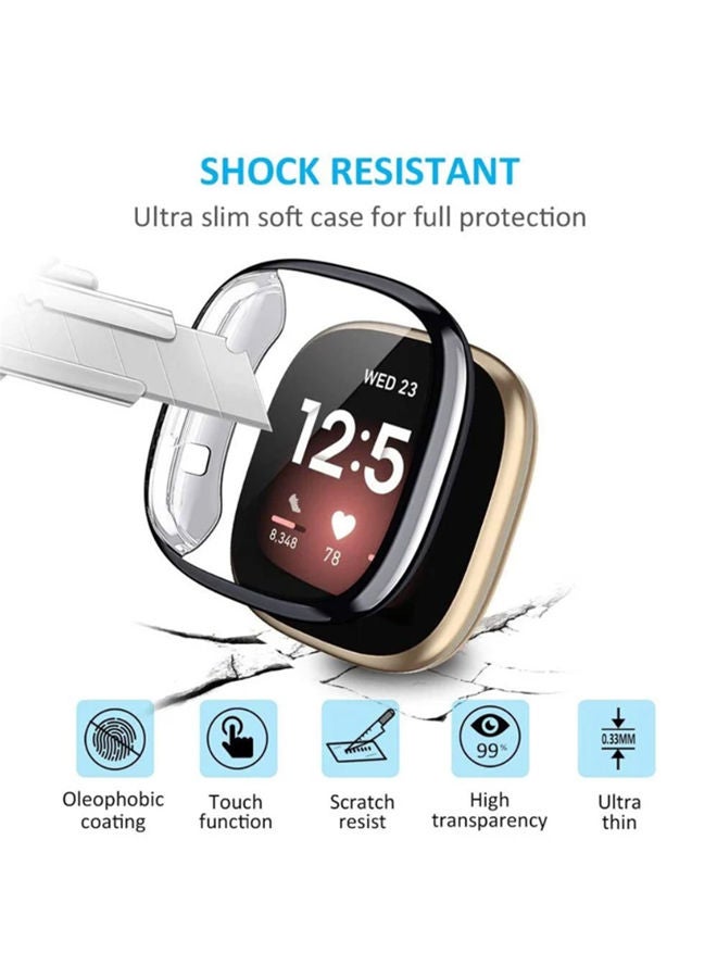 O Ozone Protective Cover [Pack of 6] Compatible with Fitbit Sense 2/Versa 4 Case with Built in 9H Tempered Glass Screen Protector Full Coverage Hard PC Anti-Scratch Sensitive Bumper Frame Cover  - Image 5