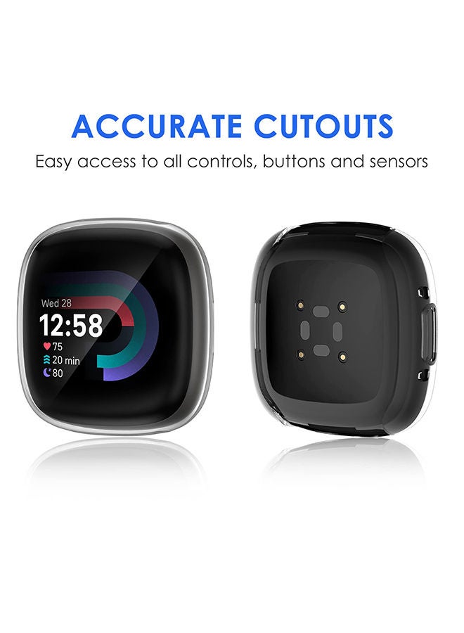 O Ozone Protective Cover [Pack of 6] Compatible with Fitbit Sense 2/Versa 4 Case with Built in 9H Tempered Glass Screen Protector Full Coverage Hard PC Anti-Scratch Sensitive Bumper Frame Cover  - Image 3