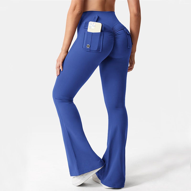 Workwear Pocket Long Pants Elastic High-Waist Fitness Pants Women Summer Fitness Sports Yoga Running Butt-Lifting Ok67 - Image 2