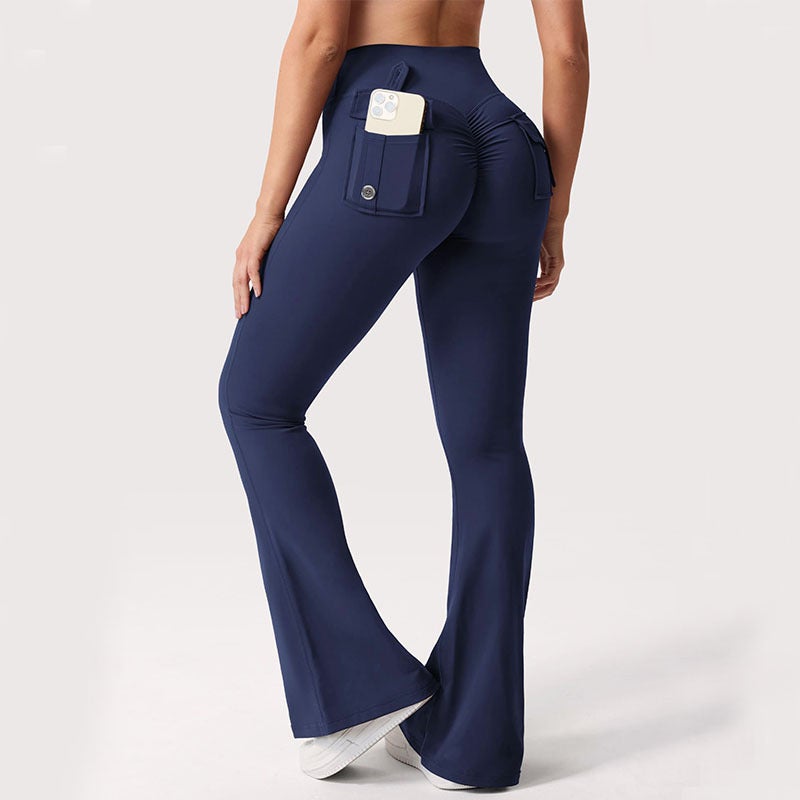 Workwear Pocket Long Pants Elastic High-Waist Fitness Pants Women Summer Fitness Sports Yoga Running Butt-Lifting Ok67 - Image 5