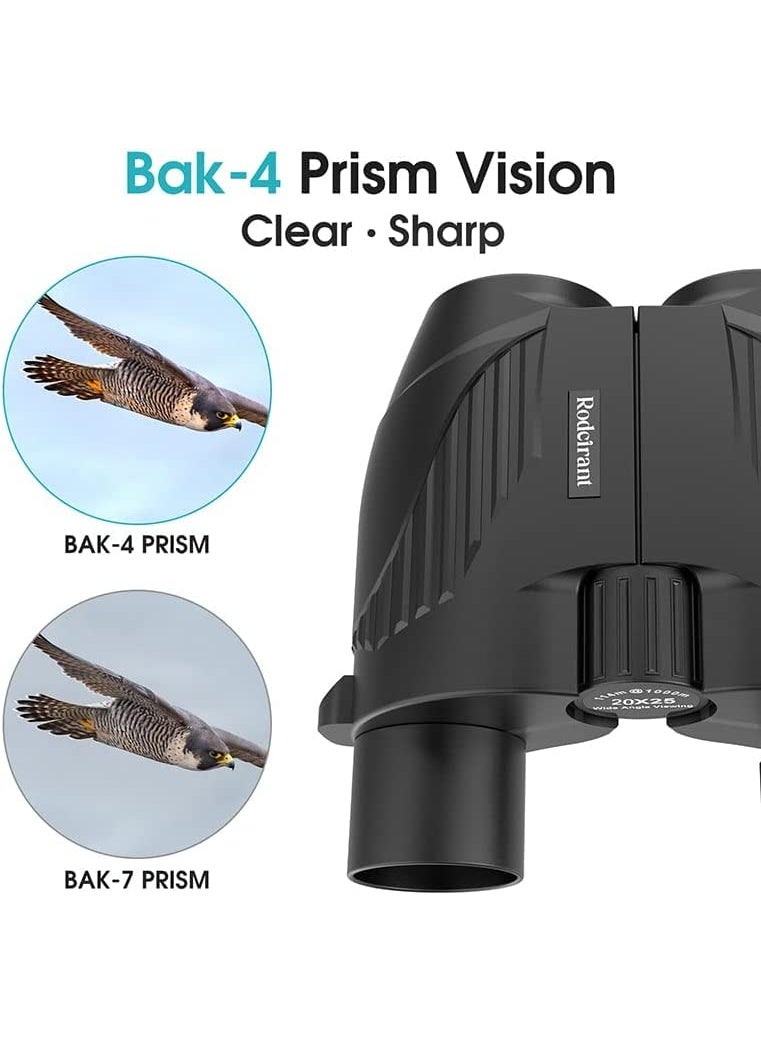 Rodcirant Rodcirant Binoculars 20x25 for Adults and Kids, High Power Easy Focus Binoculars with Low Light Vision, Compact Binoculars for Bird Watching and Travel  - Image 2
