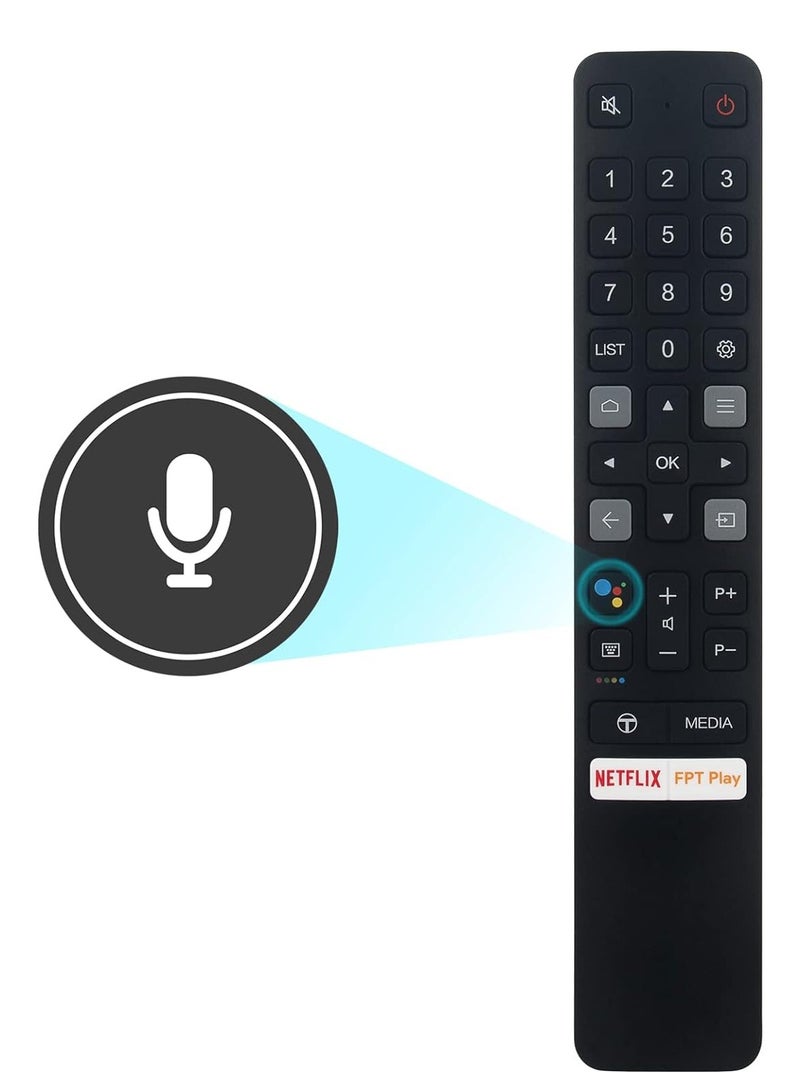 New Replacement Remote Control, Remote Control Fit, Universal Remote Control Compatible with TCL Smart TV 06-BTZNYY-IRC901V with Netflix FPT Play Key - Image 1