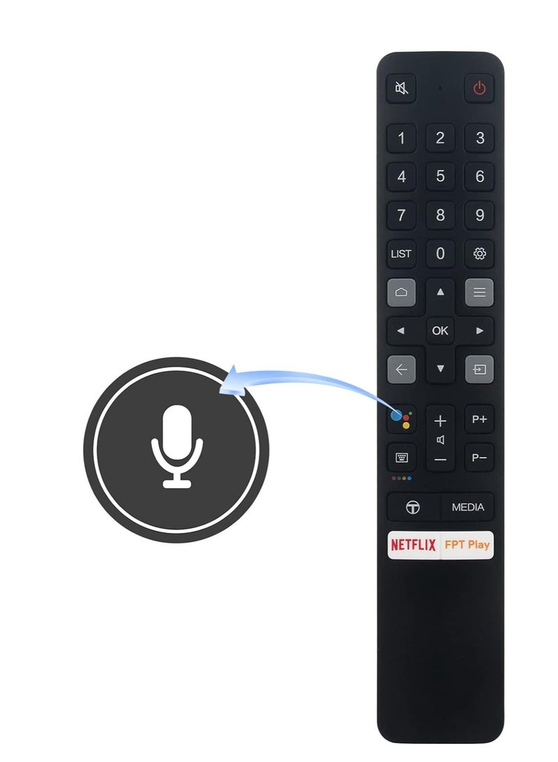New Replacement Remote Control, Remote Control Fit, Universal Remote Control Compatible with TCL Smart TV 06-BTZNYY-IRC901V with Netflix FPT Play Key - Image 3