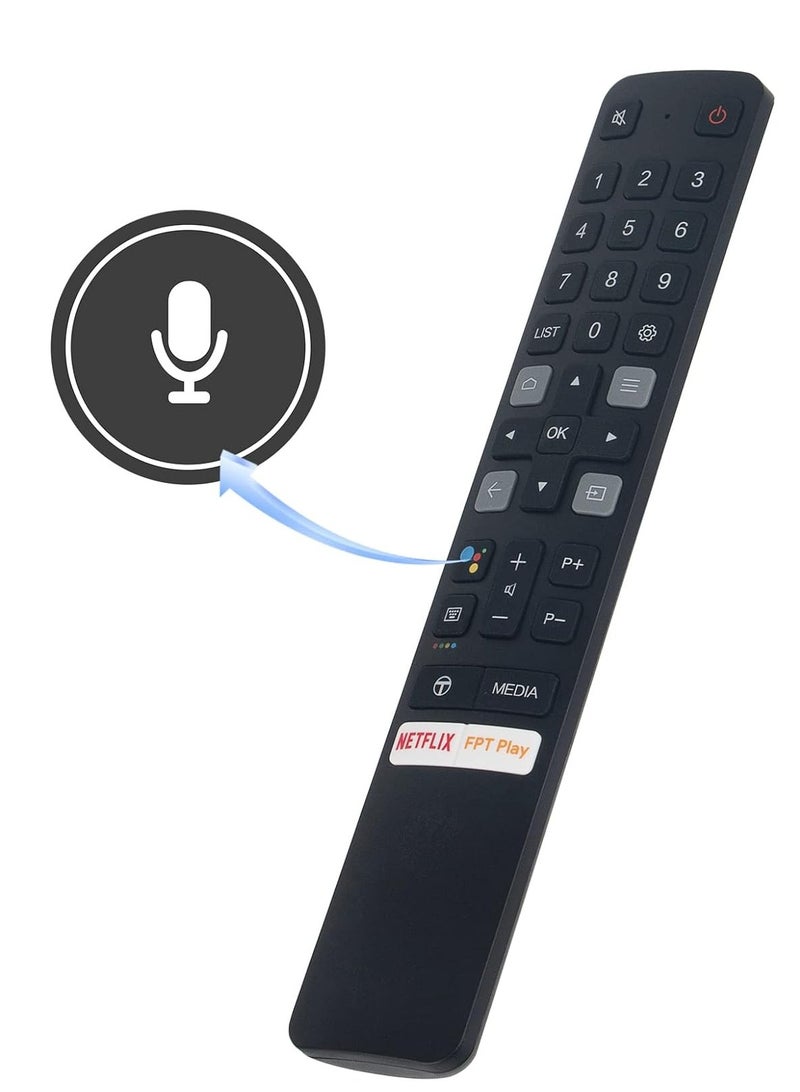 New Replacement Remote Control, Remote Control Fit, Universal Remote Control Compatible with TCL Smart TV 06-BTZNYY-IRC901V with Netflix FPT Play Key - Image 2