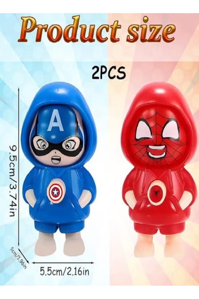 سلسلة مفاتيح دوارة من قطعتين، سلسلة مفاتيح دوارة، سلسلة مفاتيح فيدجيت، بتصميم أبطال خارقين، لعبة لتخفيف التوتر للأطفال والكبار، مجموعة هدايا فريدة من نوعها لسلسلة مفاتيح أبطال خارقين - Image 2