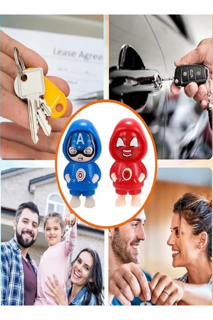 سلسلة مفاتيح دوارة من قطعتين، سلسلة مفاتيح دوارة، سلسلة مفاتيح فيدجيت، بتصميم أبطال خارقين، لعبة لتخفيف التوتر للأطفال والكبار، مجموعة هدايا فريدة من نوعها لسلسلة مفاتيح أبطال خارقين - Image 3