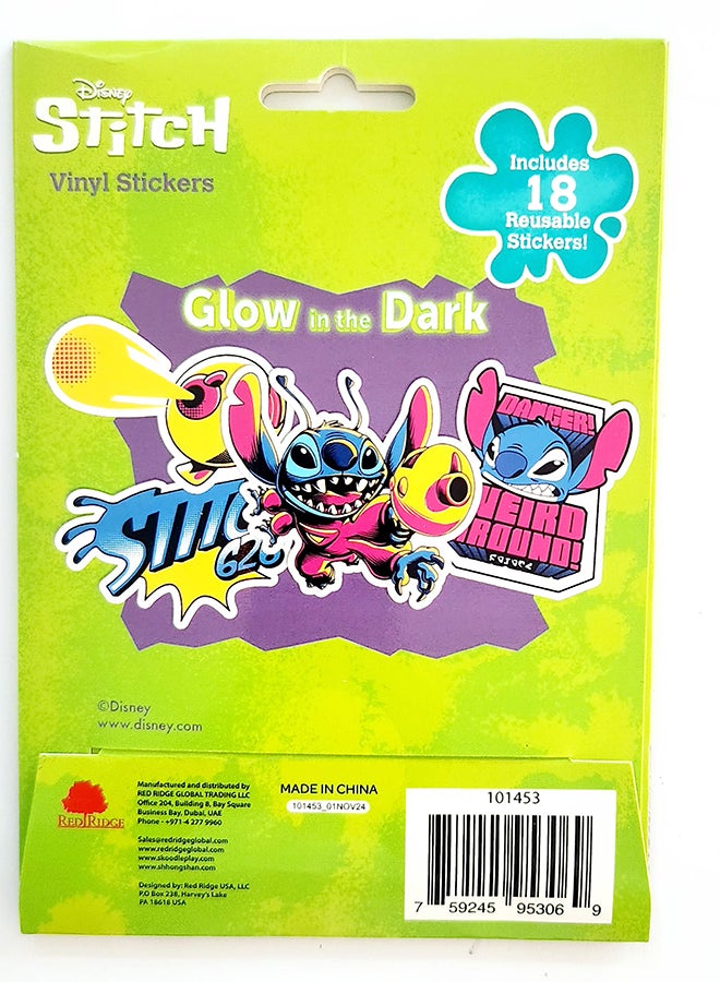 Disney Stitch Glow in the Dark Stickers - Image 1