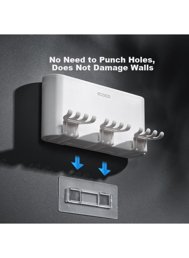Ecoco Italian Cocoa Ecoco Toothbrush Holder, High-end Wall-mounted Design Without Drilling, Mouthwash Cup, Bathroom Electric Toothbrush Rack, Toothpaste Dispenser - Image 1