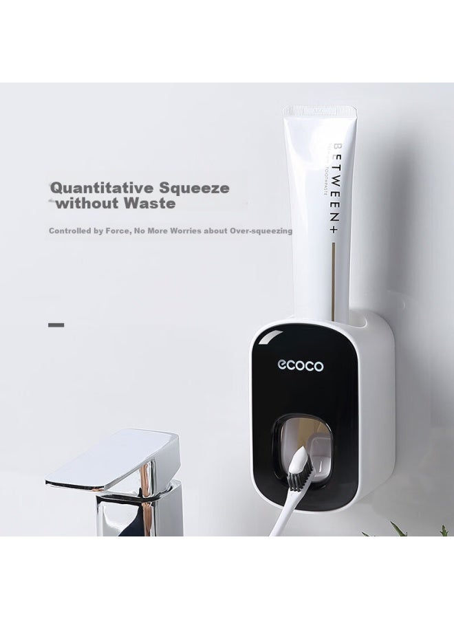 Ecoco Italian Cocoa Ecoco Toothbrush Holder, High-end Wall-mounted Design Without Drilling, Mouthwash Cup, Bathroom Electric Toothbrush Rack, Toothpaste Dispenser - Image 2