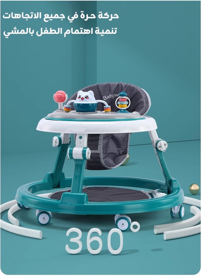 Riolio 3-in-1 Baby Walker | Foldable & Height Adjustable | Baby Walking Trainer with Music Tray | Anti-Rollover & Anti-Fall | 360° Silent Wheels | Suitable for 6–18 Months  - Image 5