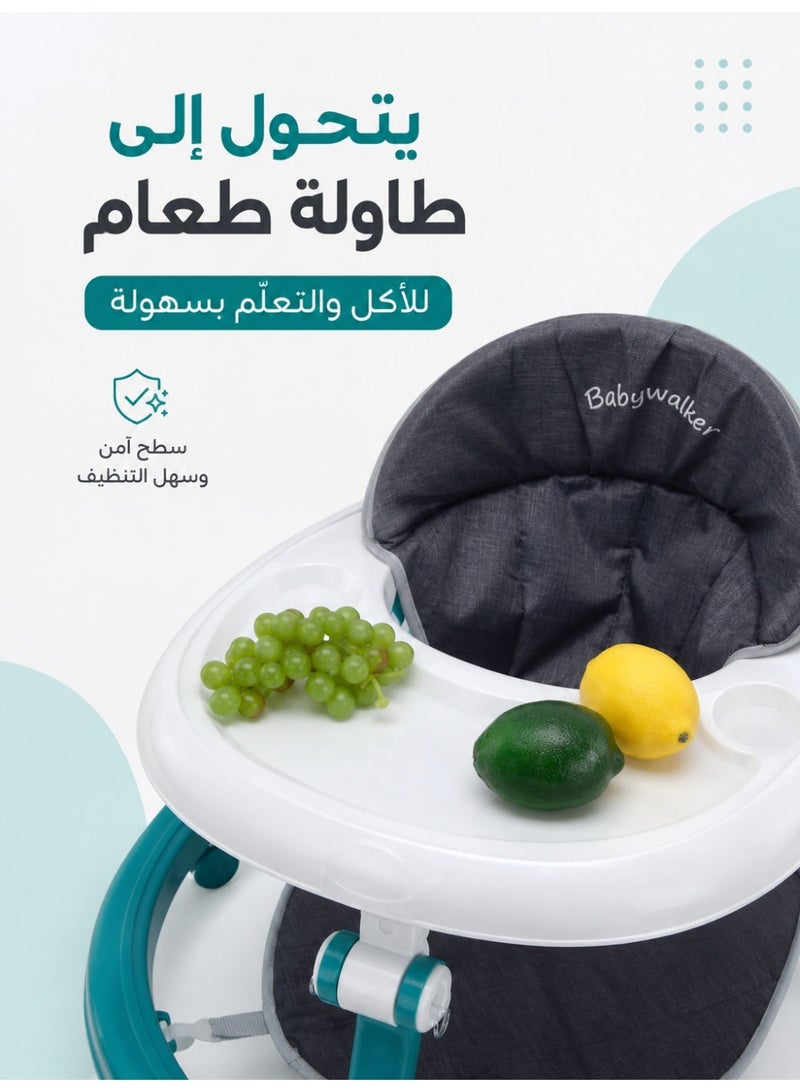 ريوليو مشاية أطفال، مشاية دائرية مزودة بمقبض دفع للأهل، 4 مستويات لارتفاع المقعد، مشاية دفع للأطفال مزودة بصينية وشريط ألعاب موسيقية، مناسبة للأطفال من عمر 6 إلى 18 شهرًا، للبنين والبنات. - Image 3