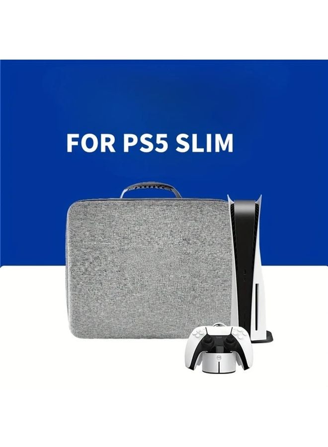 نسخة PS5 سليم المحدثة حقيبة تخزين ذات غلاف صلب أسود مقاومة للغبار ومقاومة للصدمات لحالة السفر - Image 2