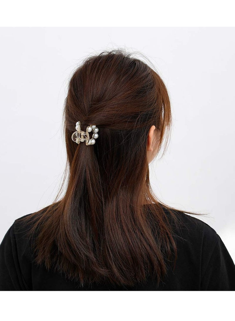 Brinie - Brinie Hair Claw Clamps Champagne Pearl Hair Barrettes Medium Small Non Slip Clips Hair Accessories for Women and Girls (3 PCS) - Image 1